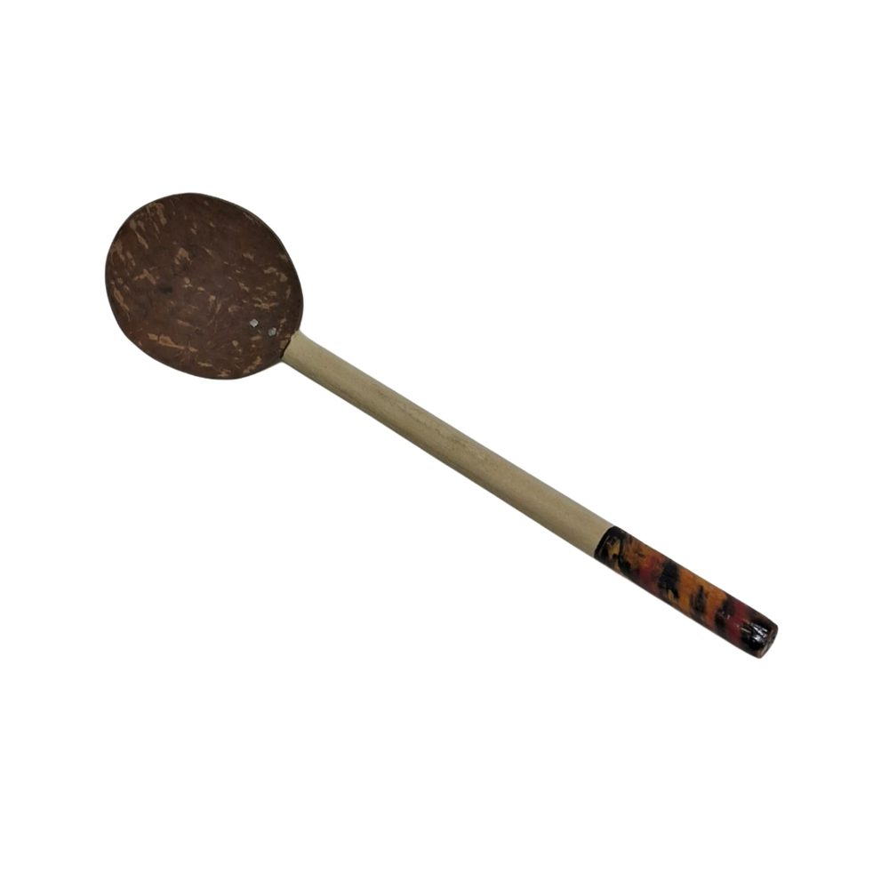 Batik-handled coconut shell ladle (medium)