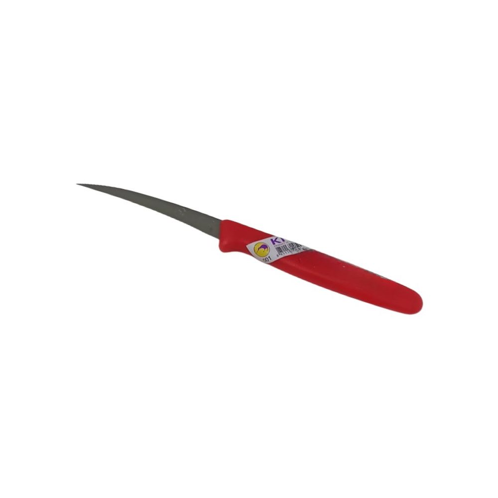 Kiwi curved paring knife, red handle