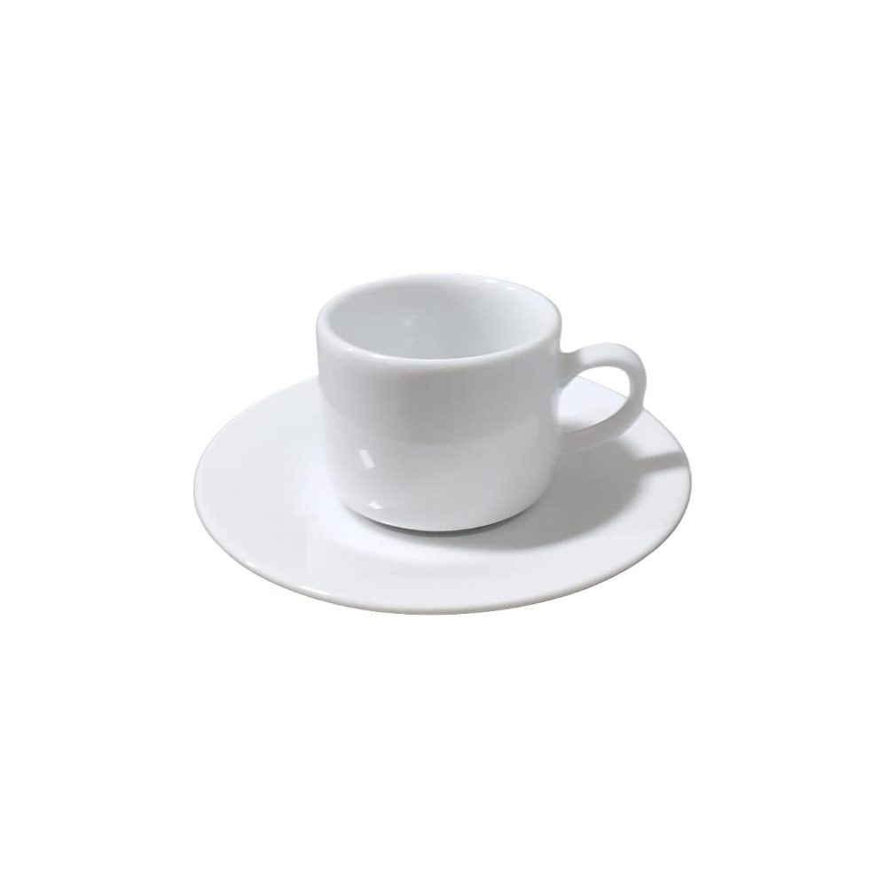 White Porcelain Coffee Cup and Saucer