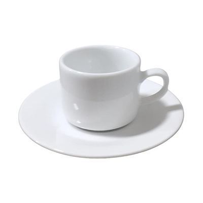 White Porcelain Coffee Cup and Saucer