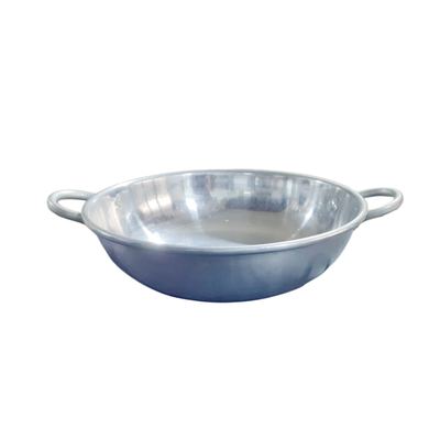 Small aluminium wok with two handles