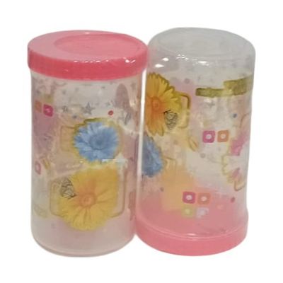 Printed Plastic Storage Jars, 750ml (2-Pack)