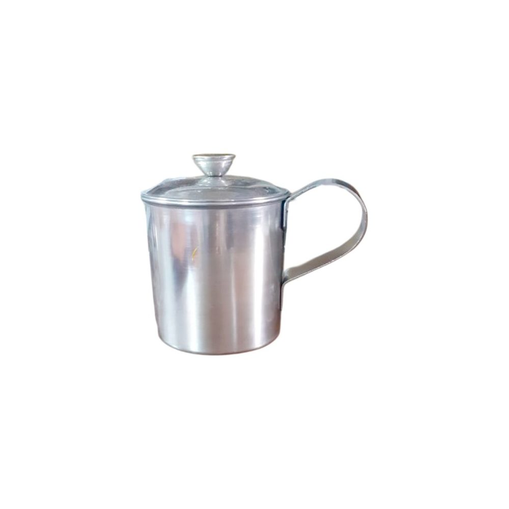 Stainless steel lidded mug