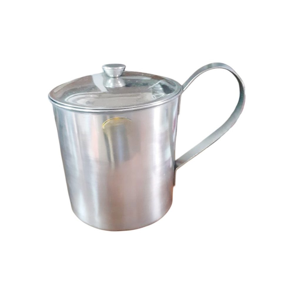 Stainless steel lidded mug