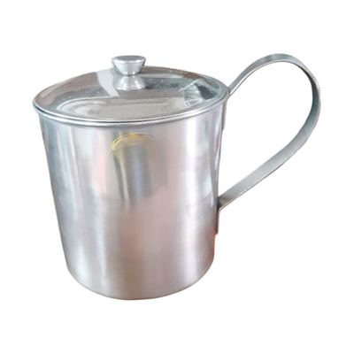 Stainless steel lidded mug