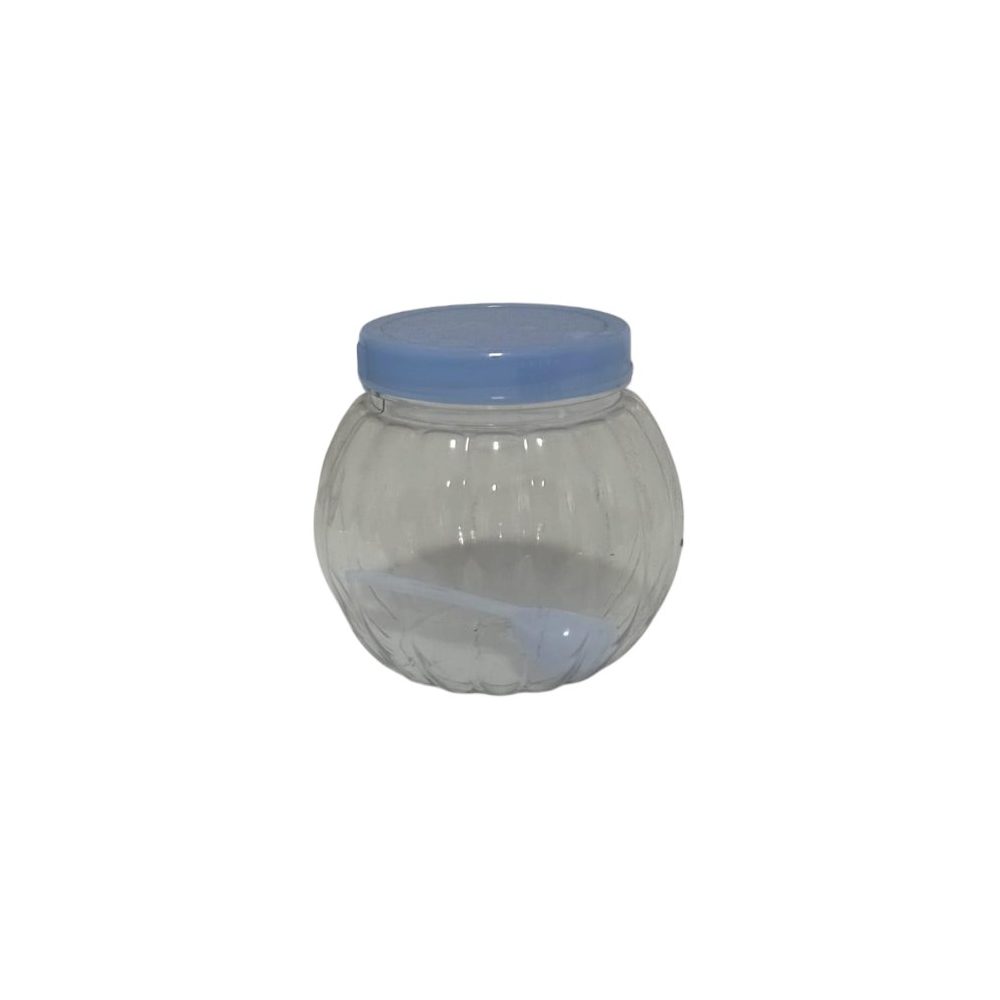 Round PET storage jar with lid