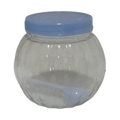 Round PET storage jar with lid