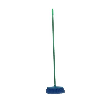 Oval soft broom with metal handle