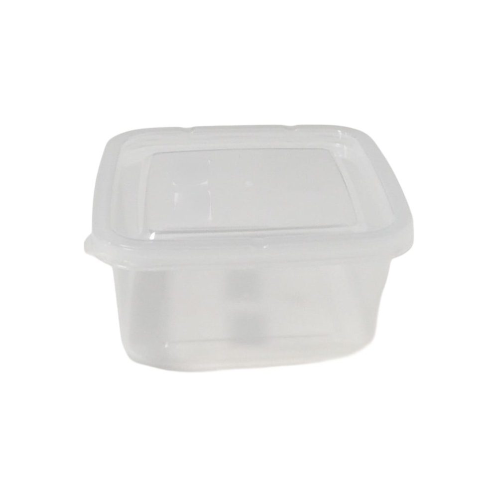 Clear square food container with lid