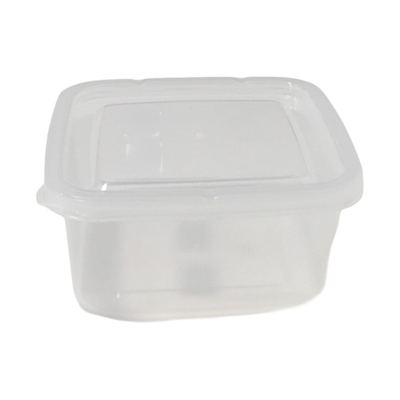 Clear square food container with lid
