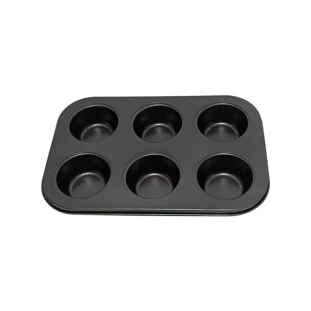 Non-stick 6-cup cupcake tray