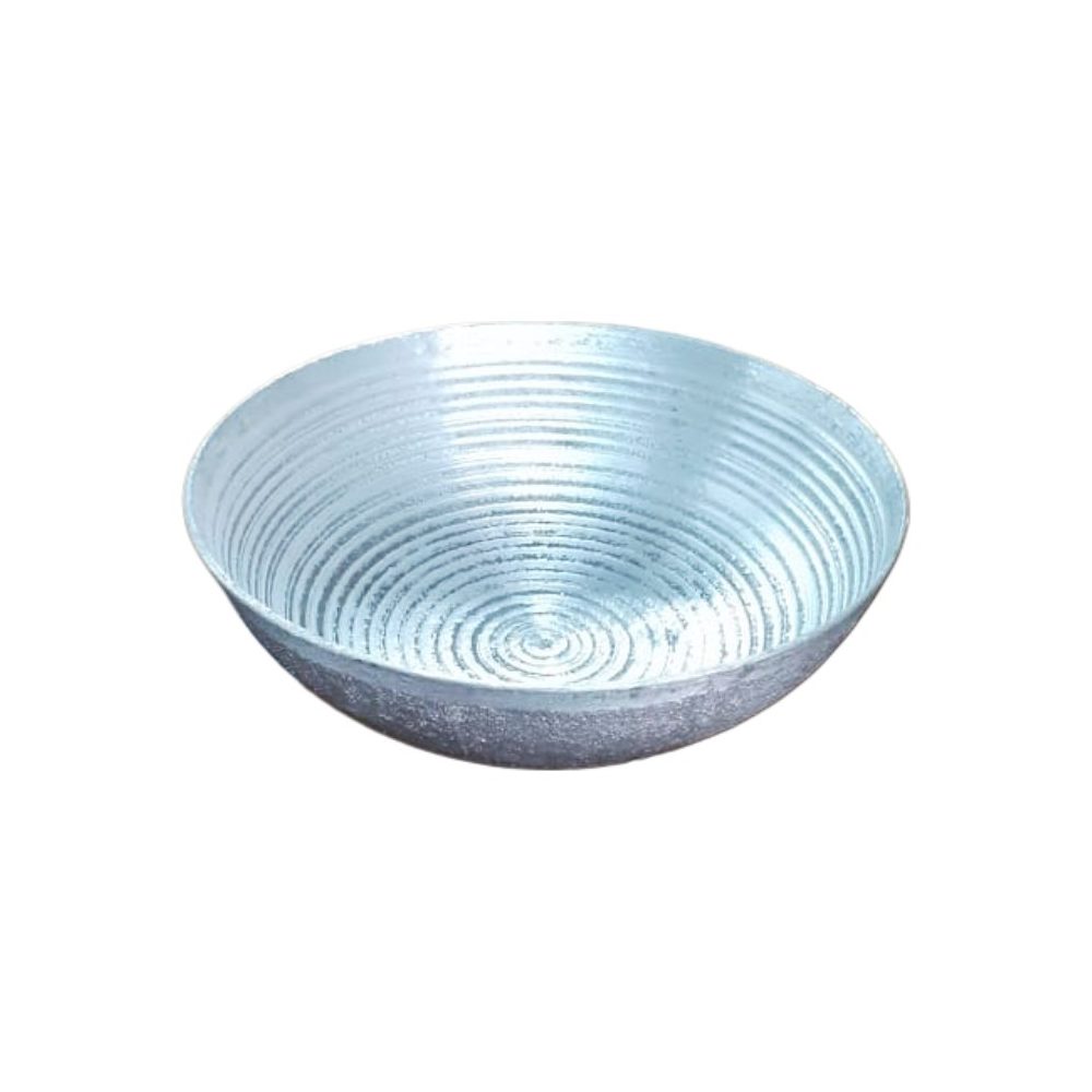 Small aluminium ribbed bowl