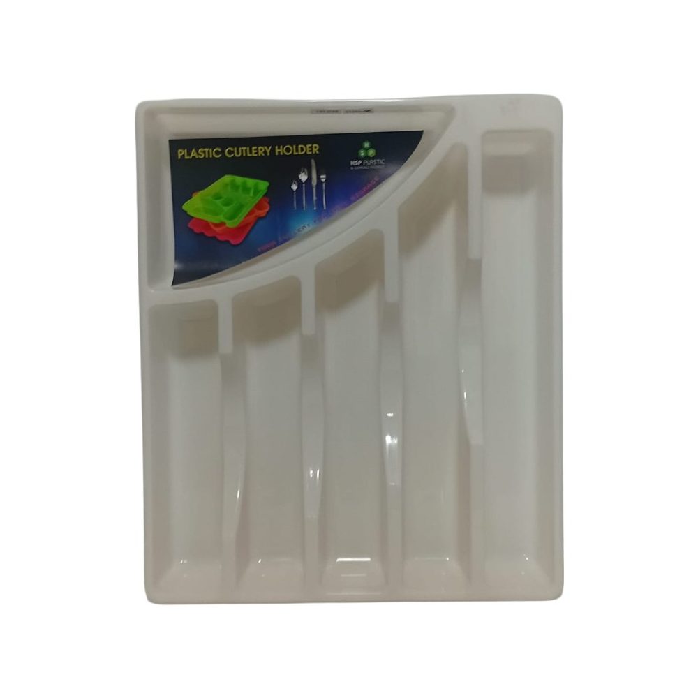 Plastic cutlery tray for drawers