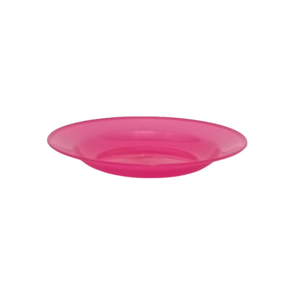 Pink plastic soup plate
