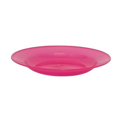 Pink plastic soup plate