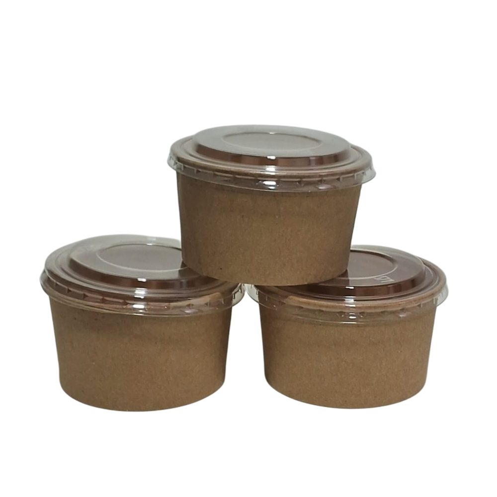 Kraft Paper Food Containers 200ml, 5 Pack