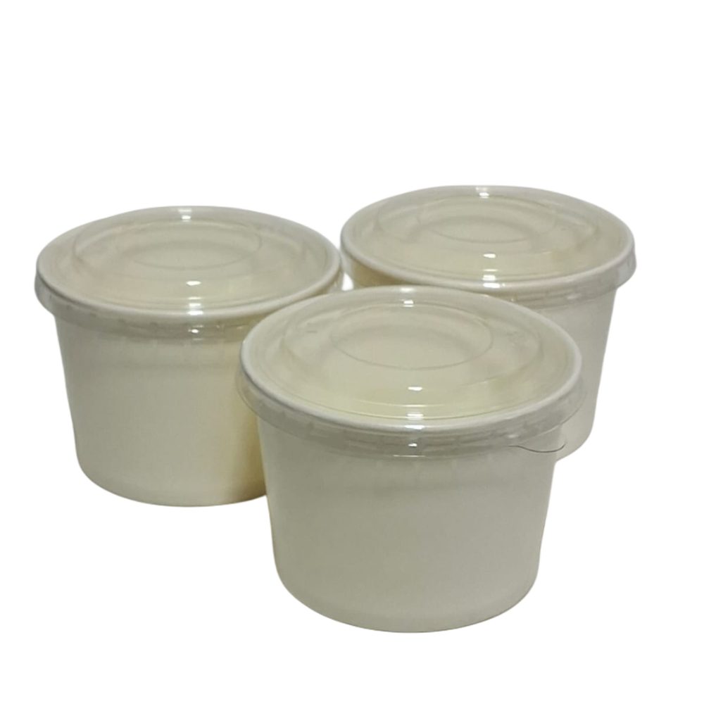 300ml paper soup containers with lids, 5pcs