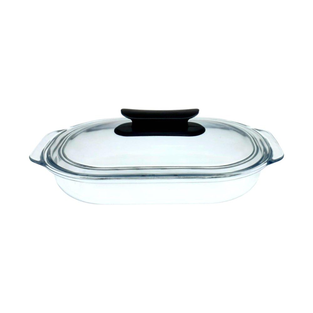 Glass Oval Baking Dish with Lid, 3L