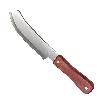 Heavy Curved Kitchen Knife, Wooden Handle