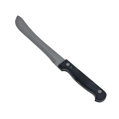 Curved butcher knife, black handle