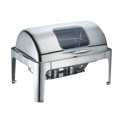 Roll-top glass window chafing dish, 9L