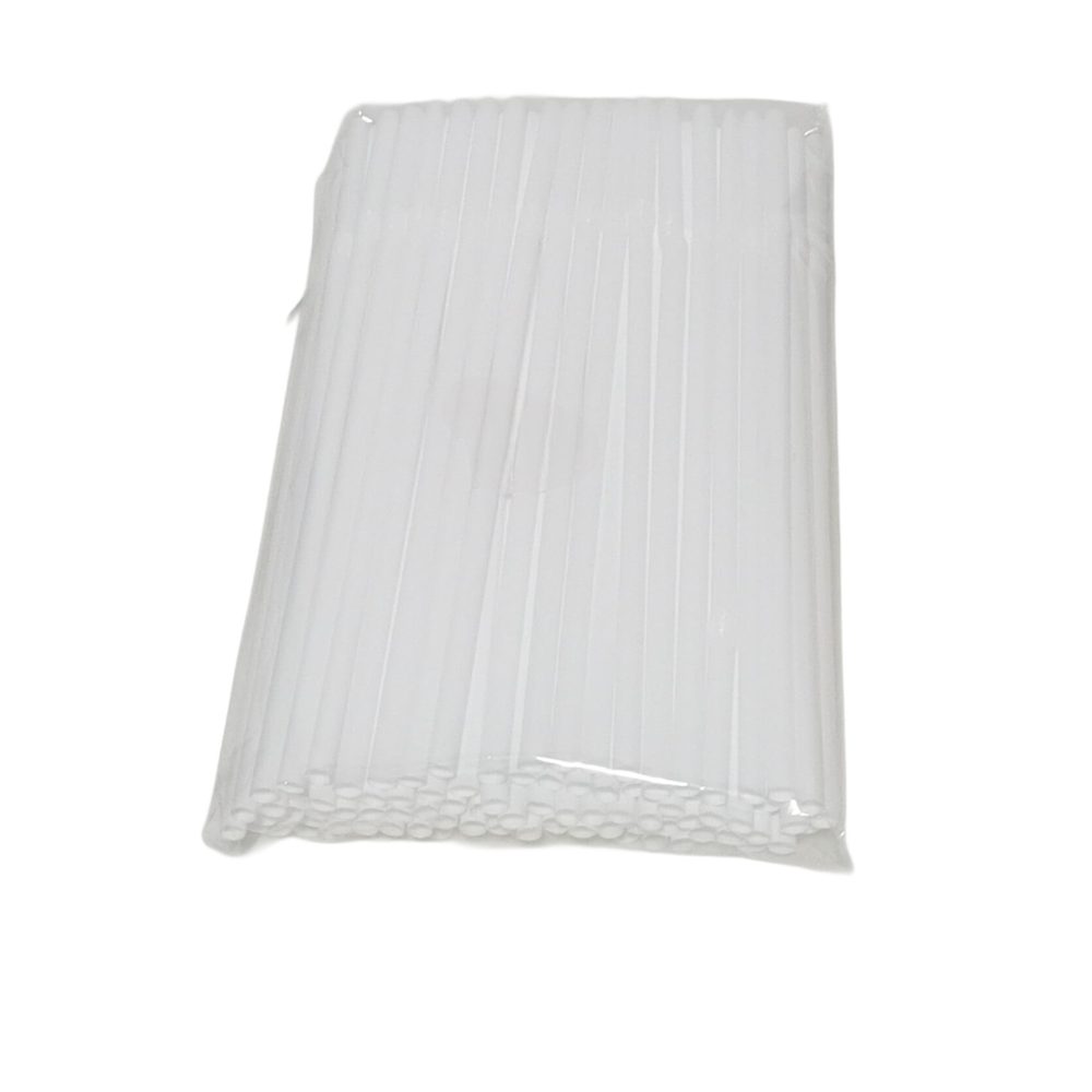 White Flexible Drinking Straws, 100 Pack