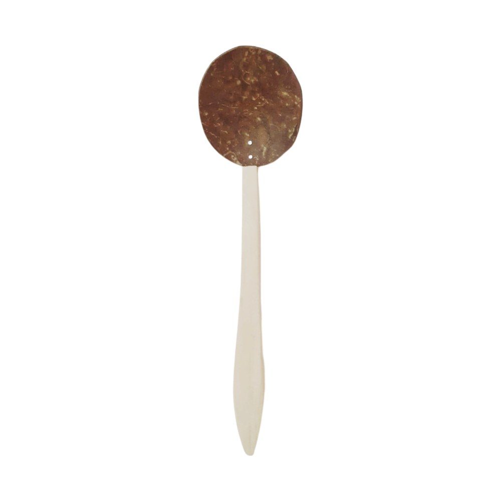 Small flat coconut shell ladle