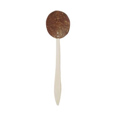 Small flat coconut shell ladle