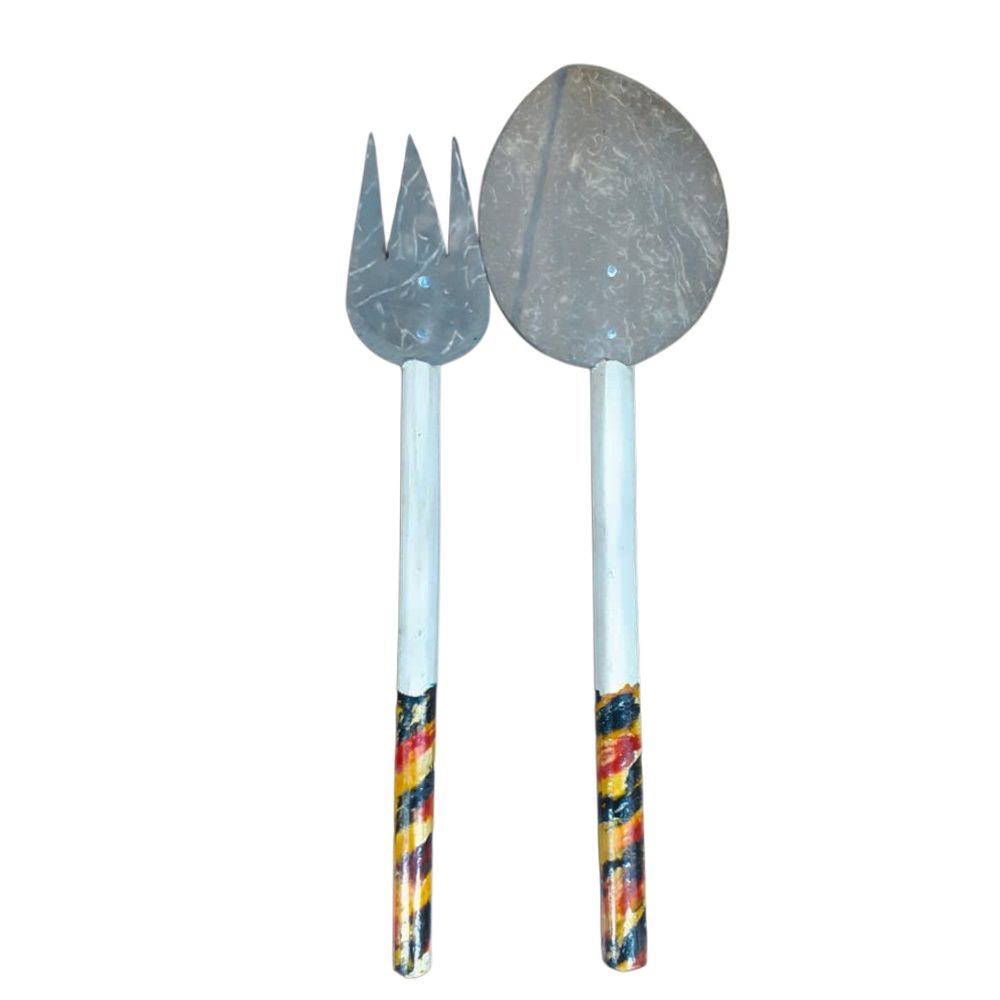 Batik Wooden Salad Server Set
