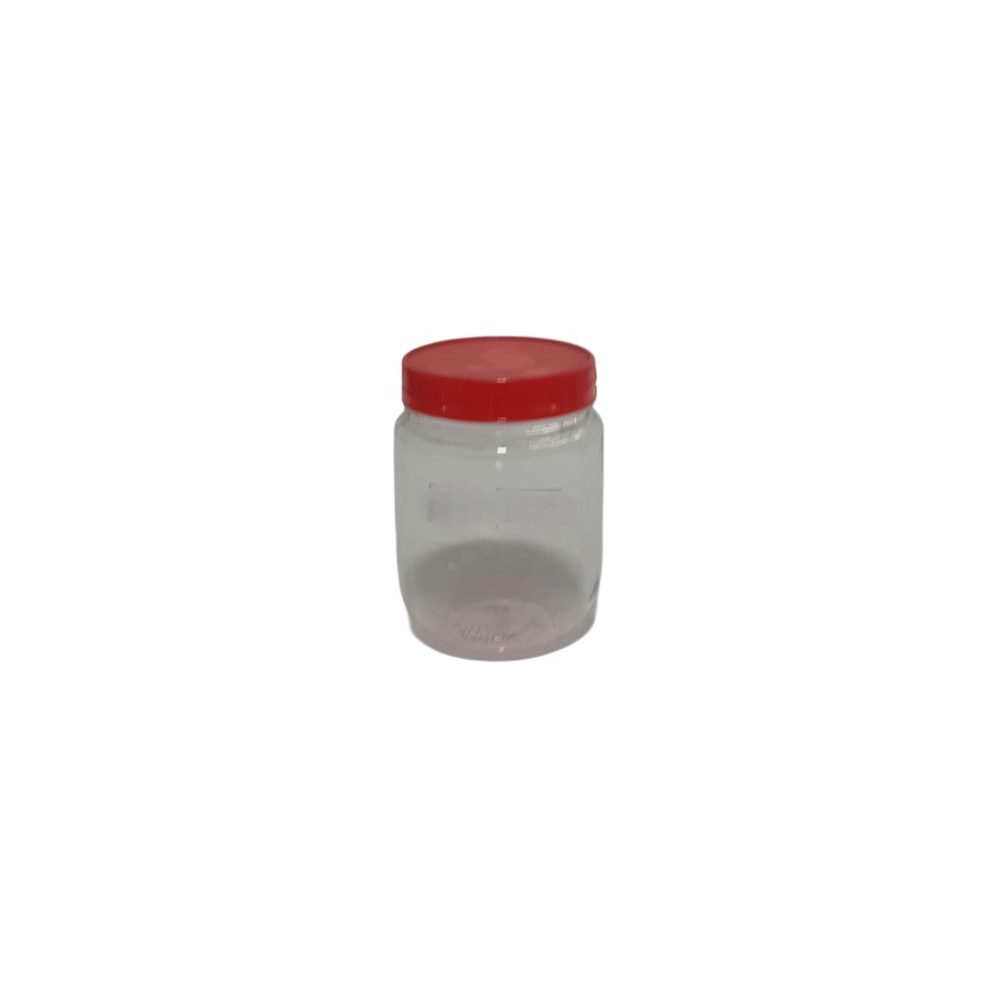 300ml Clear Plastic Jar with Red Lid