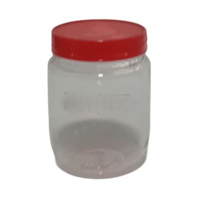 300ml Clear Plastic Jar with Red Lid