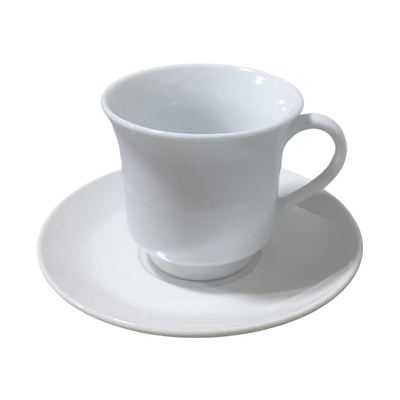 White Porcelain Tea Cup & Saucer Set