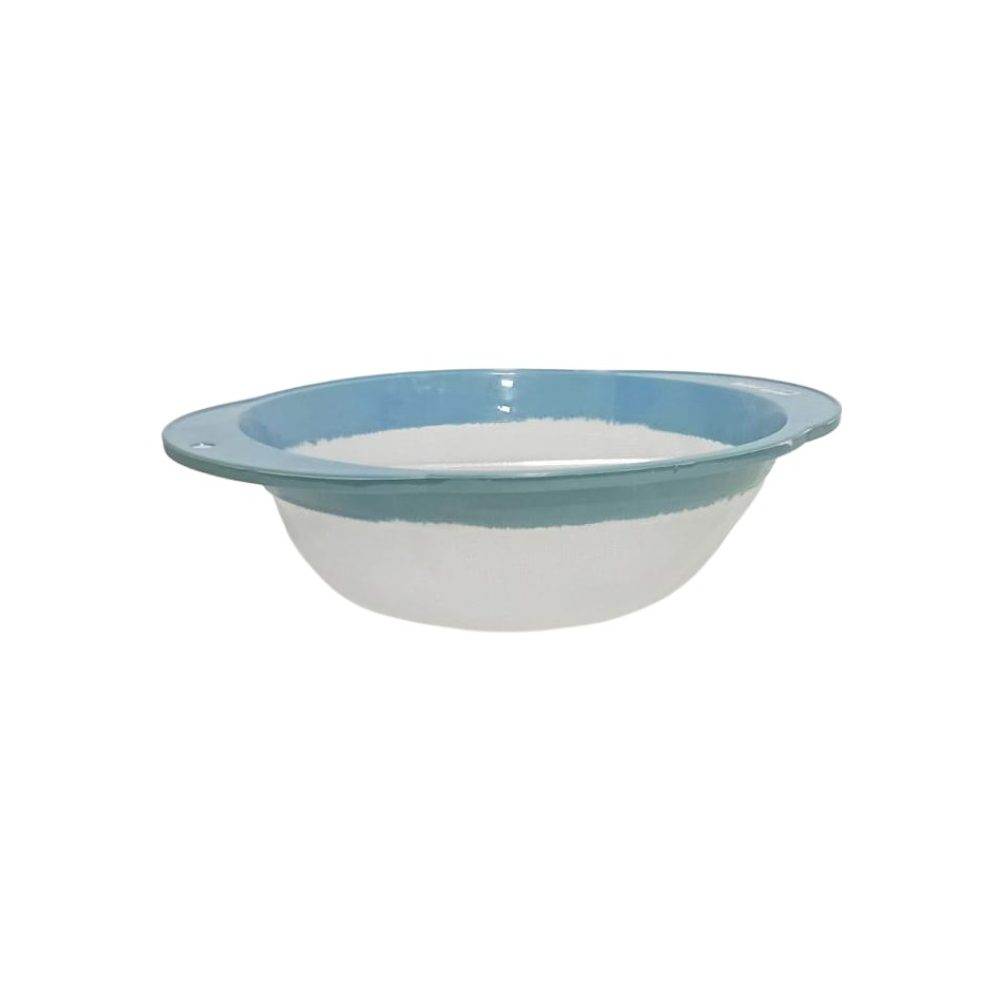 Plastic rice washing bowl with handles