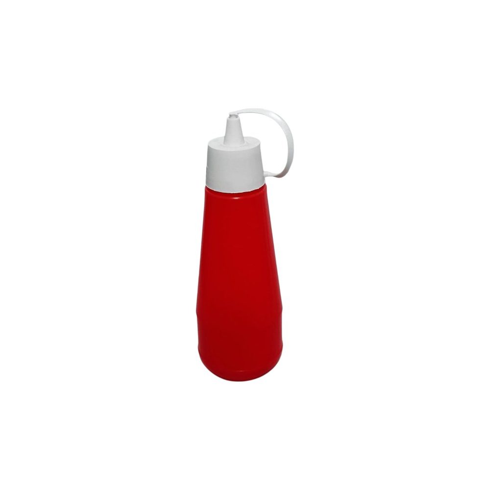 Red Plastic Squeeze Sauce Bottle