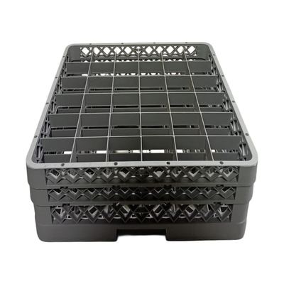 36-Compartment Glass Rack with Extenders