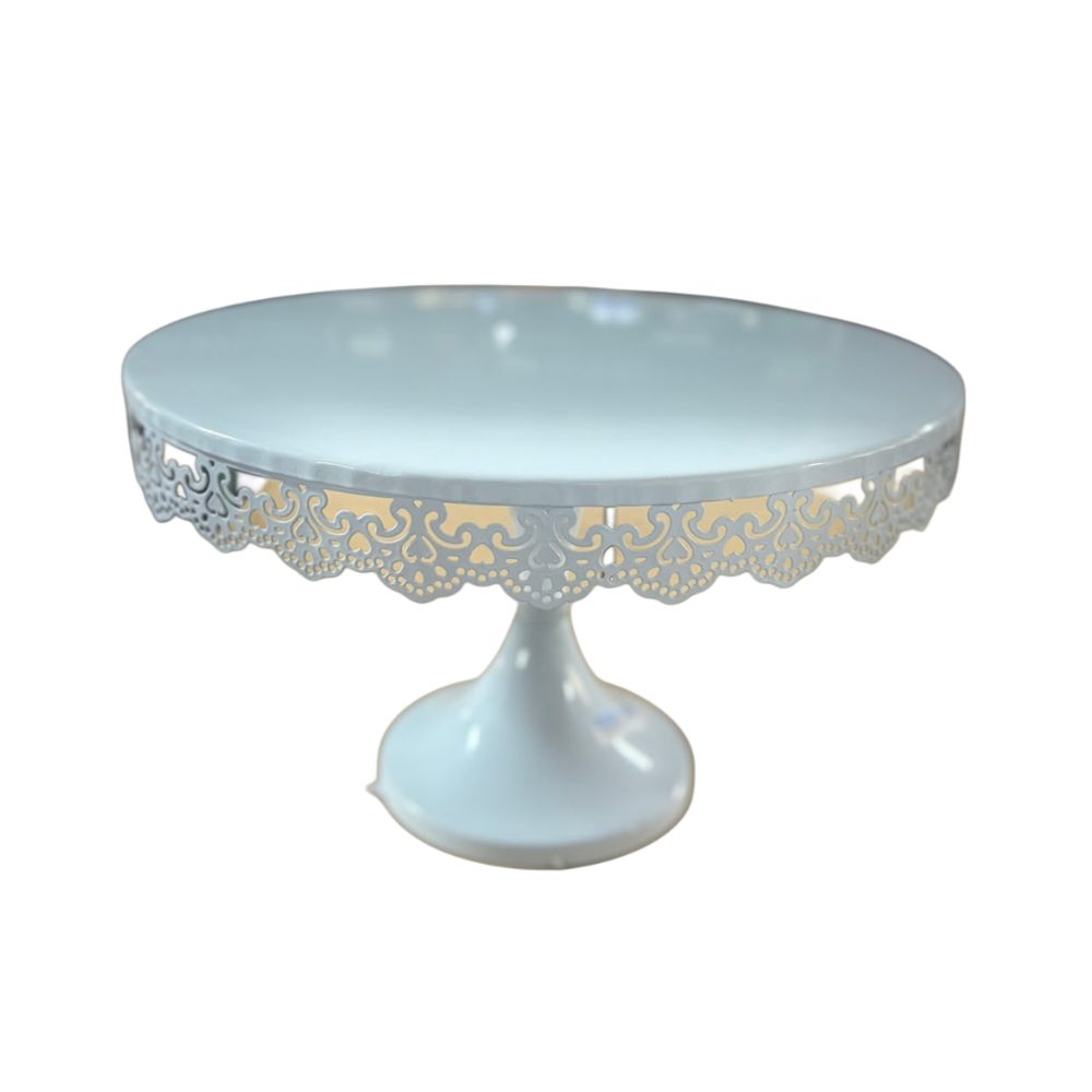 White Lace-Edge Pedestal Cake Stand