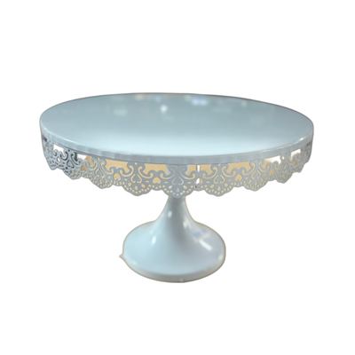 White Lace-Edge Pedestal Cake Stand