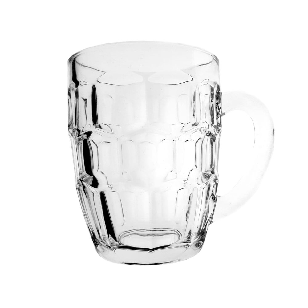 Dimpled glass beer mug 500ml