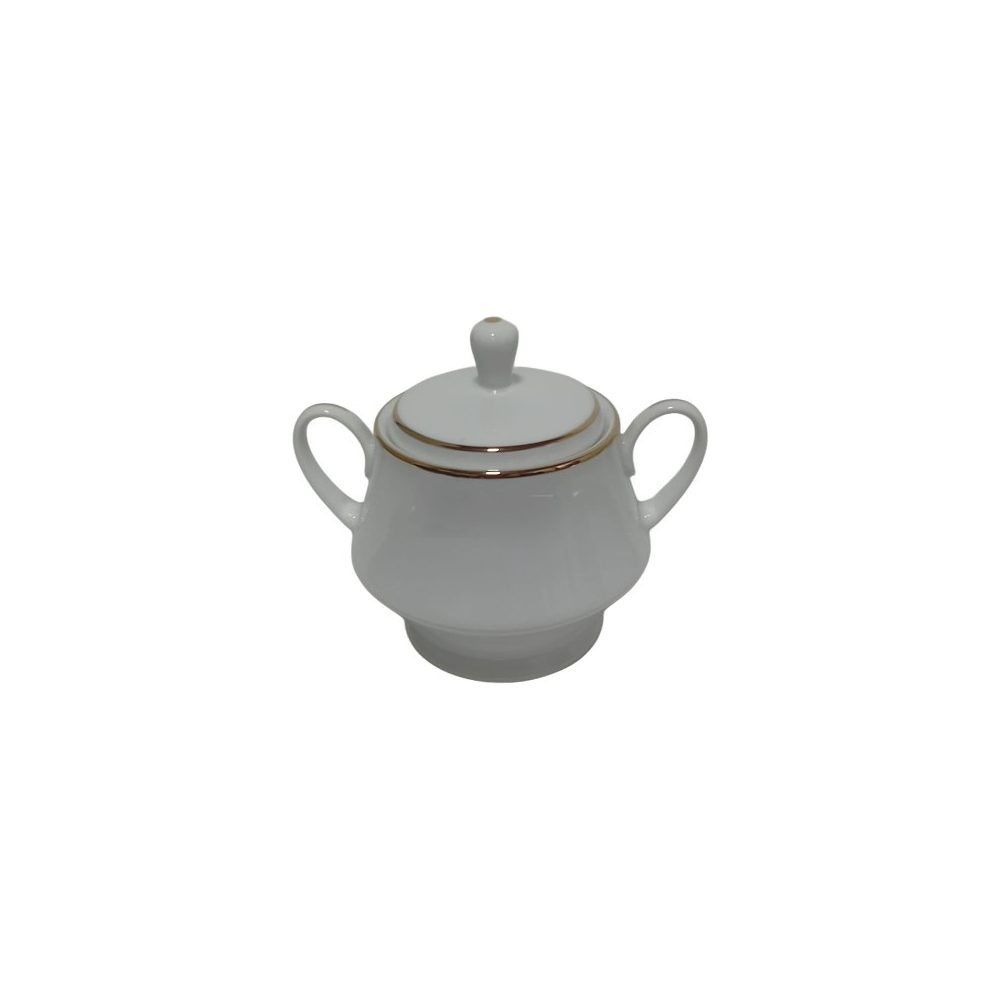 Gold line porcelain sugar bowl