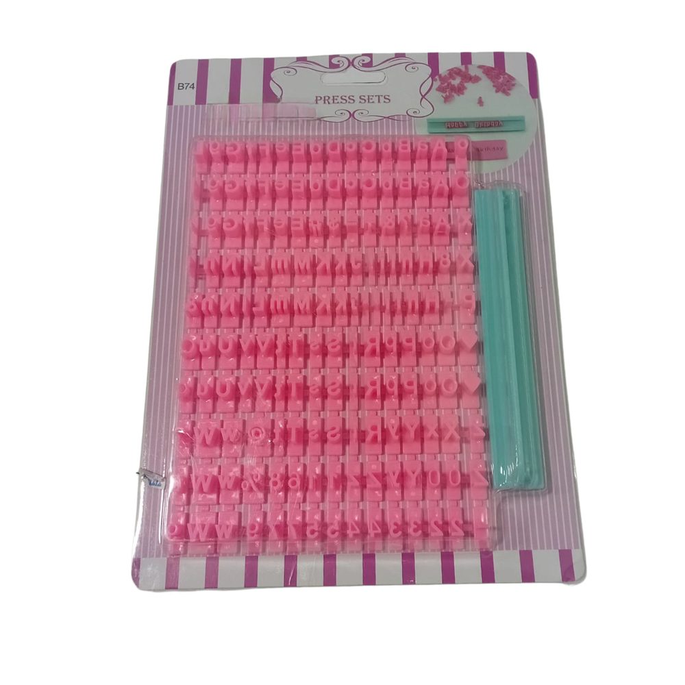Pink Fondant Letter Press Set
