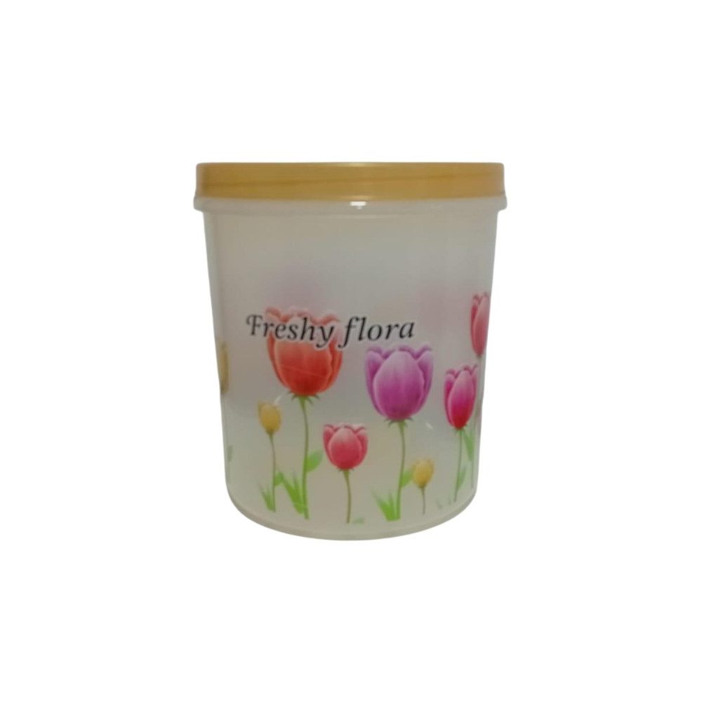 Floral Print Plastic Storage Container