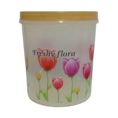 Floral Print Plastic Storage Container