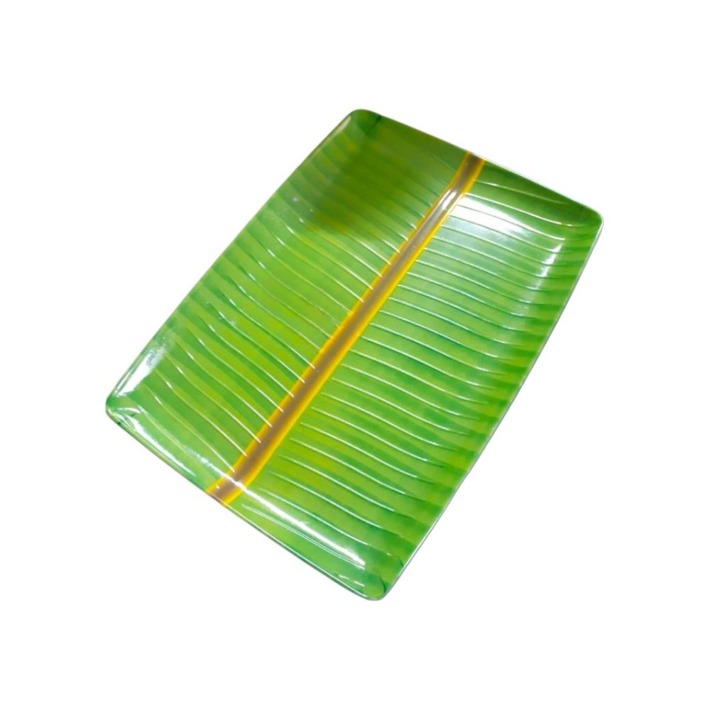 Banana leaf print melamine tray