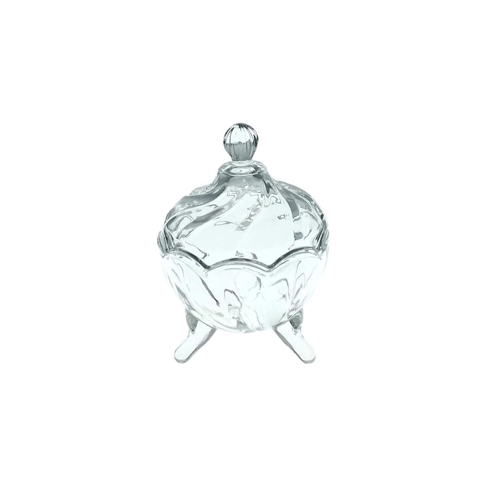 Footed Glass Candy Pot with Lid