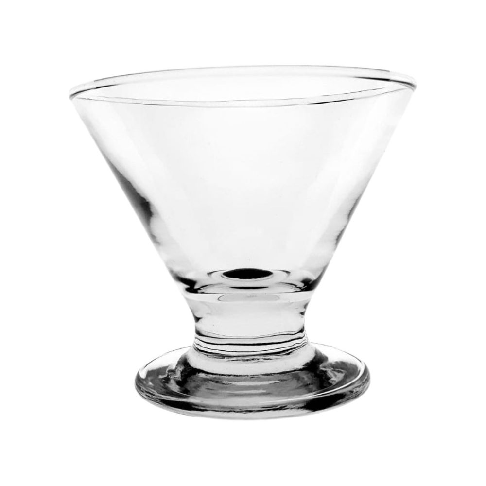Footed glass ice cream cup
