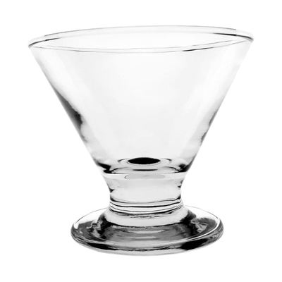 Footed glass ice cream cup