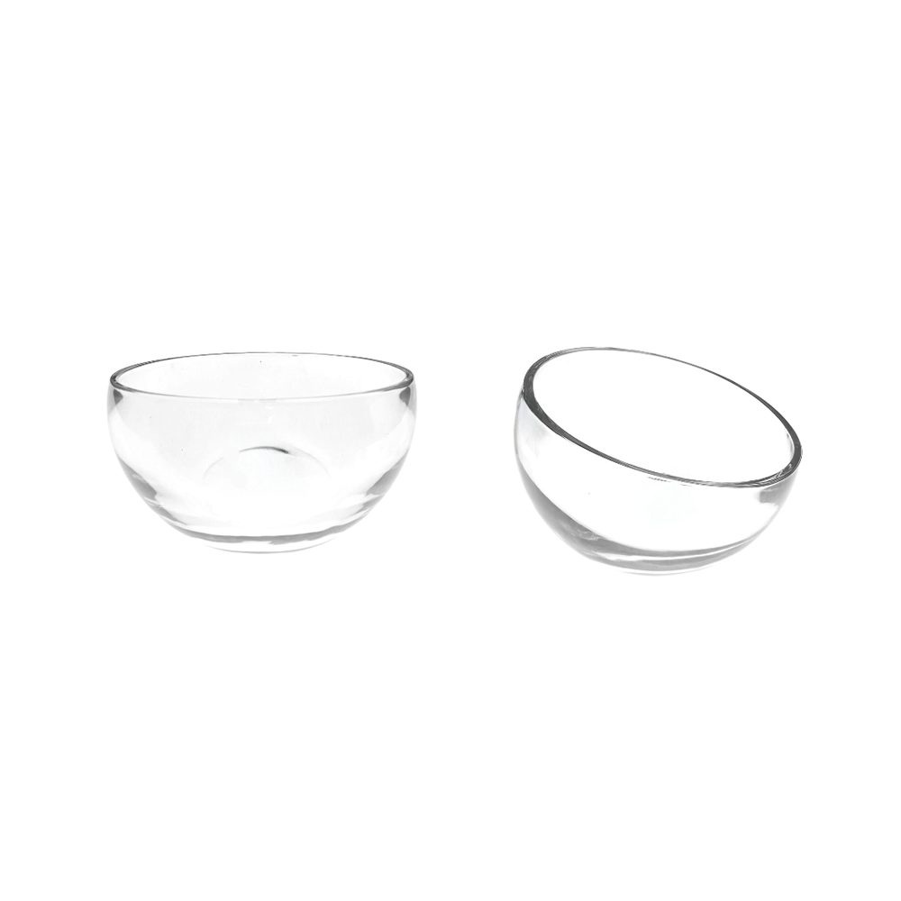 Clear glass serving bowl