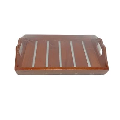 Wooden Slatted Serving Tray, Medium