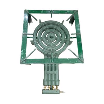 Four-port cast iron gas burner with stand
