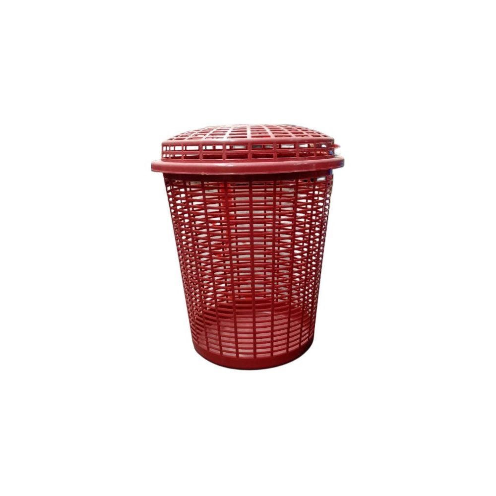 Plastic Linen Basket With Lid, 30L